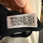 Jezebel  Black Lace Bra with Pink Bow 32D Read Description Photo 5