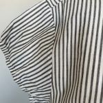 Norma Kamali Cotton Striped Shirt Dress Pleated Skirt Photo 4