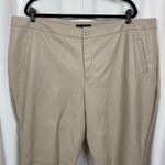 Eloquii Beige Cream Faux Leather Classic Fit Straight Leg Pants Sz.24W Photo 4