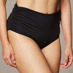 Anne cole NWT Convertible High Waisted Fold Over Black swimsuit bottom size L Photo 0