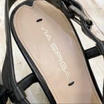 via spiga Black Leather Peep Toe Wedge Sandals 7 Photo 12