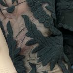 EXPRESS  Embroidered Mesh Mini Dress Lace Overlay Sheer Sleeves Black M Photo 4