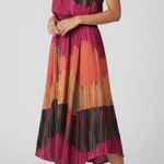 Hunter Bell  Strapless Midi Dress Abstract Colorful Print Size 8 Photo 0