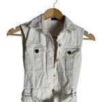 Area Stars White Denim Sleeveless Belted Button Front Shirt Dress Size Small Photo 5