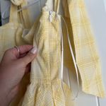 Hazel and Olive Boutique Yellow Plaid Tiered Midi Dress Photo 6