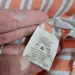 Mystree  Beige Ringspun Front Apricot Striped Back Button Down Tunic Size Small Photo 5