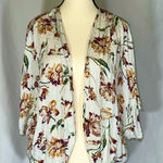 Style Rack LA • Women’s Open Kimono Shacket White Floral Dolman Batwing Sz. Sm Photo 0