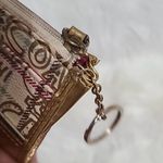 Coach Graffiti Poppy Gold Leather Canvas Coin Card Case w. Key Ring Photo 4