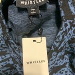 Whistles tiger leopard blue lippy animal print long sleeves dress size 6 US Photo 3