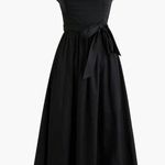 J.Crew Black One-shoulder MIDI Tie Dress Size 12P Photo 3
