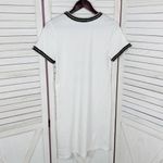ZARA Have Strong Energy Statement Chain Trim T Shirt Dress White Black Small Photo 8