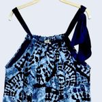 Bellambra Italy Women’s Linen Dress S Blue Tie Dye Sleeveless Bow Strap Boho Photo 1
