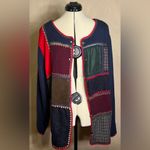 Allison Daley  knitted Hippie Patchwork Long Sleeve Granny Cardigan Sweater|Sz:2x Photo 5