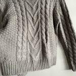 Jun & Ivy  boutique gray chunky cable knit turtleneck sweater Photo 4