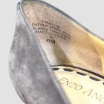 Enzo Angiolini  Gray Suede Ruffle Peep Toe Heels Pumps Stiletto Women’s Size 6M Photo 4