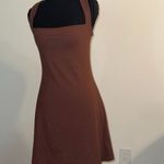 Chic Sleeveless Brown Mini Dress Size 6 Photo 1