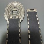 Silver Metal Antique Detail Stretch Belt Photo 5