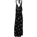 Band of Gypsies Women's Black White Blue Viscose Floral Halter Top Romper Size S Photo 3