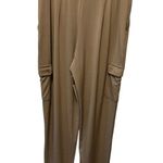Susan Graver Regular Liquid Knit Pull-On Cargo Pants Taupe Size S Stretch Slinky Photo 1