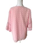 Blooming Jelly Womens Chiffon Pink Blouse Summer Casual V Neck Short Sleeve M Photo 2