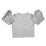 Sioni Milano Women’s Grey Cardigan Sheer Lace Balloon Puff Sleeve Sweater Sz Sm Photo 6