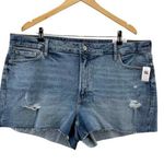 Old Navy  High Rise OG Straight Cut-off Denim Shorts Women Plus 22 Distressed NeW Photo 0