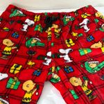 Christmas Fleece Peanuts Snoopy Pajama Pants Women Size Large Red Photo 1