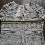 Chico's Crochet Cardigan 3/4 Sleeve Galina Glimmer Champagne Size 2 XL Photo 7