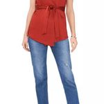 Vince Camuto Notch Collar Satin Vest, Sundown Chili Oil Size XL NEW w/Tag Photo 0