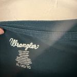 Wrangler  Women's Teal Long Sleeve Cropped T Shirt Bison XL Buffalo Western Aztec Photo 2