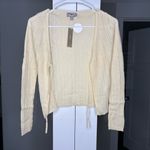 J.Crew NWT  Featherweight Cashmere Tie-front Cardigan Sweet Meringue Yellow Photo 1