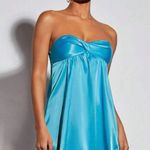SheIn Blue Satin Mini Dress Photo 2