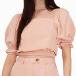 1. State 1.‎ State Square Neck Puff Sleeve Size Large Cropped Top Spanish Villa NWT Photo 0