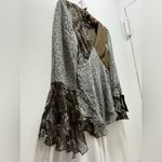 NWT Y2K Spenser Jeremy rare deadstock 100% silk top with bell sleeves medium Gray Photo 3