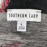 Southern Lady Size L Open Front Long Sleeve Drape Cardigan Sweater Black Red Size L Photo 6