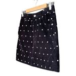 Topshop Moto Skirt Corduroy Polka Dot Black & White Preppy Mini Women’s Size 6 Photo 2