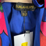 Sugar Lips Vivi Berry Floral Print Halter Neck Satin Blouse NEW Size XS Photo 5