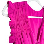 SheIn  Curve Sleeveless Tie Front Ruffle Hem Mini Dress Size 0XL Boho Summer Pink Photo 2