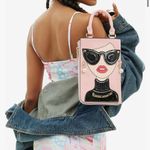 Novelty Lady Face Shoulder Bag faux Leather Messenger Travel Handbag (Purple) Purple Photo 8
