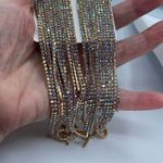 NEW Encour 8” AB rainbow fringe earrings. Special event glam. Silver Photo 7