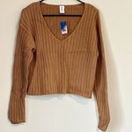Abound NWT  by Nordstrom Long Sleeve Ribbed V-Neck Cropped Knit Top - XS Photo 0