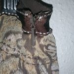 Oscar de la Renta  14 34x25 Silk Abstract Leaf Print Skirt Plus in Caramel Photo 2