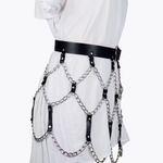Black and Silver Chain Skirt Belt Photo 3