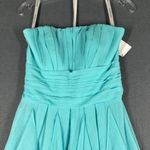 David's Bridal Womens 0 F14169 Aqua Strapless Chiffon Formal Dress Bridesmaid NWT Photo 2