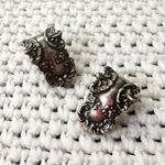 Vintage Foree Sterling Ornate Scroll Signed Clip On Luggage Tag Earrings Silver Photo 7