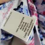 Elle pink blue floral ruffle placket sleeveless button down size medium Photo 8