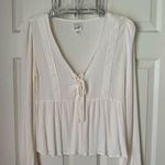 belle du jour  medium Ivory Peasant V Neck With Lace Boho Photo 0