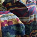 Vintage David Paul New York Tribal Western Print Semi Crop Blazer Jacket Size L Photo 4