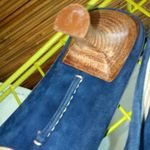 Goffredo Fantini Materia Prima 7.5 37EU Suede Kitten Heeled Mules in Blue Photo 3