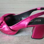 Kenneth Cole Reaction Rylee Hot Pink Metallic Slingback Platform Sandals Size 8. Photo 6